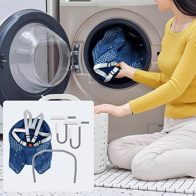 MTWML Hook On High Chair with Tray,Portable Baby High Chair That Attaches to Table,Clip On Fast Table Seat for Babies and Toddlers.Baby Feeding Seat for Dining Tables and Counter(Stripe-Blue)