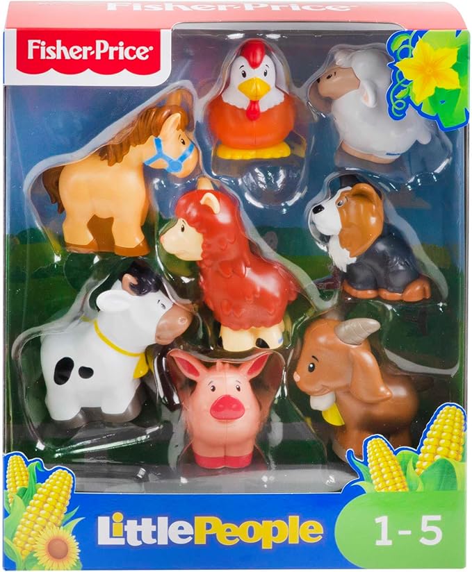 Fisher-Price Little People Toddler Toys Farm Animal Friends 8-Piece Figure Set for Pretend Play Ages 1+ Years
