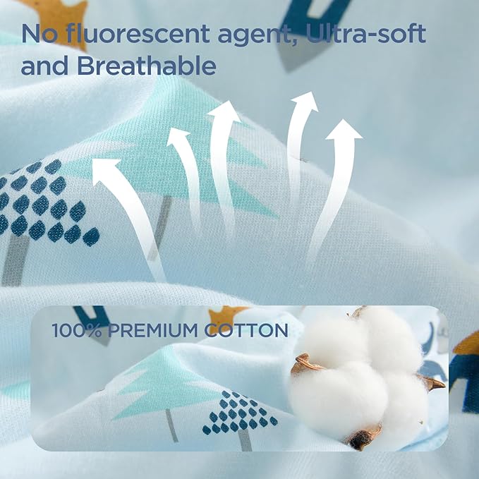 Duomiaomiao 2.5 TOG Baby Sleep Sack 100% Cotton Winter Baby Wearable Blanket, Warm Quilted Comfy Toddler Sleeping Sack