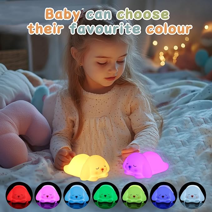 ZKLiLi Night Light for Kids Cute Rabbit Lamp, 16 Colors+Tap+Silicone Children Night-Light,USB Rechargeable Rabbit Night Lights for Kid Room,Girls Easter Gifts