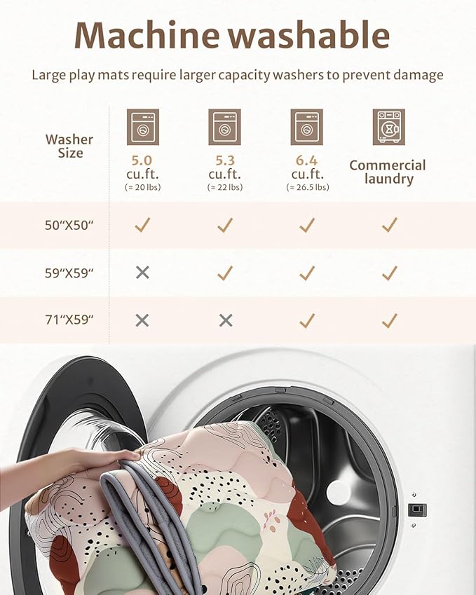 Blissful Diary Baby Play Mats for Floor, 71x59 Inch Thicker Foam Playmats for Babies and Toddlers, Soft Cushioning Baby Crawling Mat, Modern Abstract