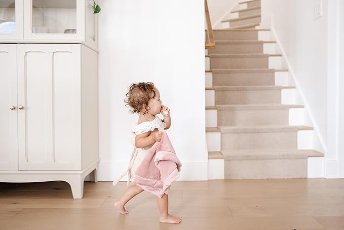 SARANONI Luxury Security Blankets for Babies | Ultra-Soft Lush and Boutique Quality Baby Blanket | Ballet Slipper Pink, Mini - 15" x 20"