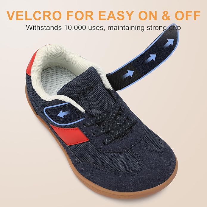 Toddler Wide Toe Box Shoes Zero Drop Minimalist Sneakers for Toddler/Little Kid Barefoot Slip on Tennis Shoes for Kids Boys Girls