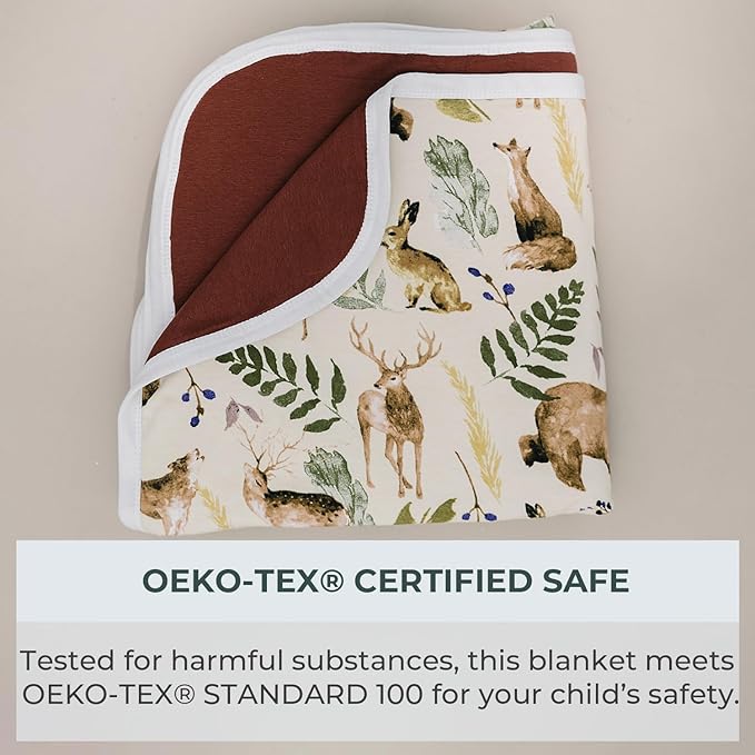 Pobibaby Soft Neutral Baby Blanket - Comfortable Premium Cotton Toddler Quilt, Ideal for Boys and Girls - Perfect Baby Boy, Baby Girl Toddler Blanket - Warm, Soft Baby Blankets (Wildlife Animal)