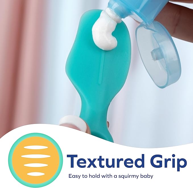 Dr. Talbot's Diaper Cream Brush for Babies - Diaper Rash Cream Applicator with Suction Base and Hygienic Case - Full Size - Aqua Blue