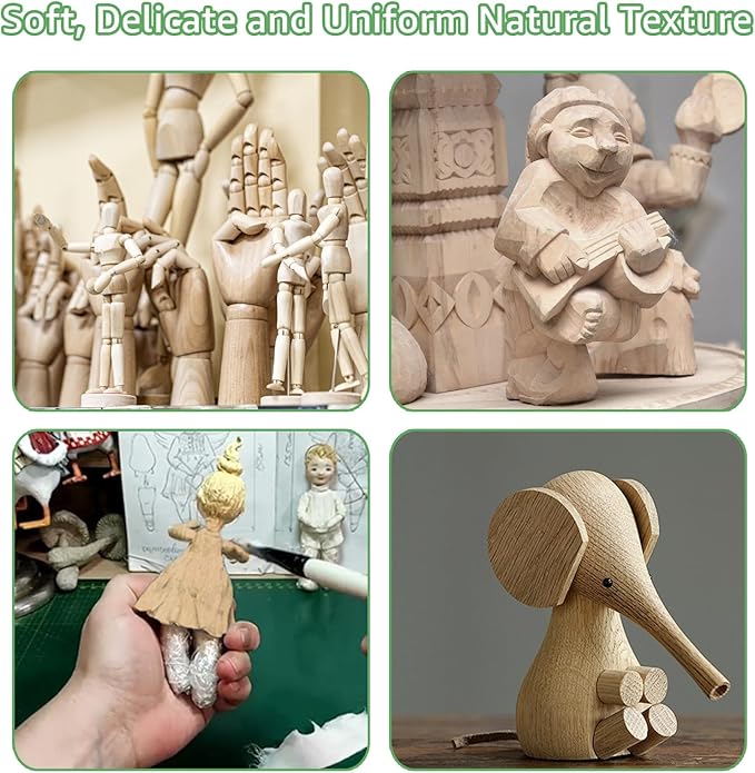 2 Pack Unfinished Basswood Carving Blocks, 12x4x2Inch Large Bass Wood Blocks for Wood Carving for Home, Crafts, Class, Arts, Christmas DIY Supplies