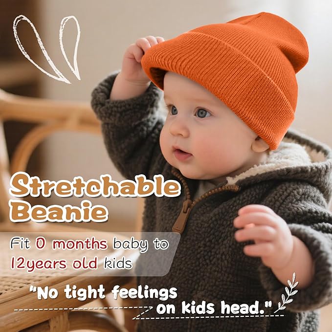 ZOORON Toddler Beanie Baby Beanies for Boys Girls Kids Winter Hats Children Knit Warm Caps 0-12years