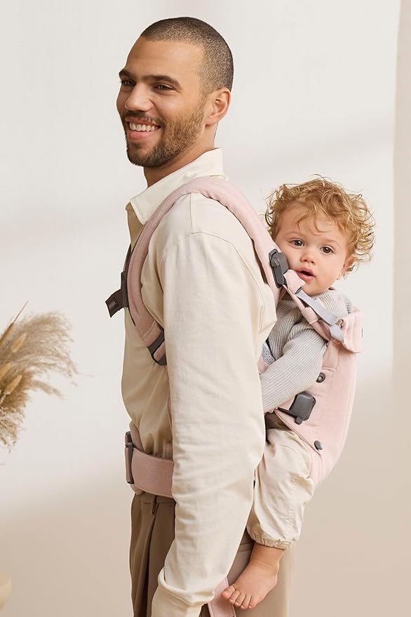 BabyBjörn Baby Carrier Harmony, Light Pink, Woven Mélange | 3-in-1 Ergonomic Baby Carrier; Newborn, Facing-in, Outward-Facing, and Back Carrying Positions Supported (7-40 lbs), Newborn to Toddler