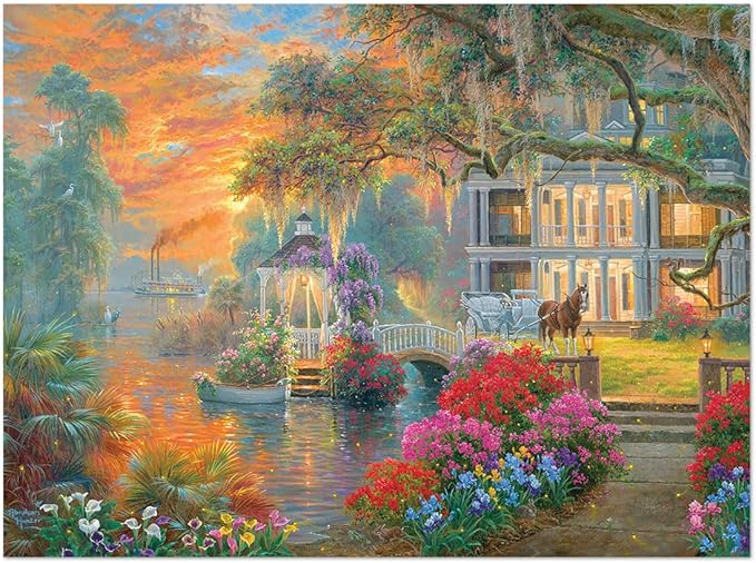 Buffalo Games - Sapphire Select - Abraham Hunter - Southern Charm - 1000 Piece Jigsaw Puzzle – Challenging & Fun – Blue Core Puzzle Board – Giftable Display Box - Full Size Poster Included