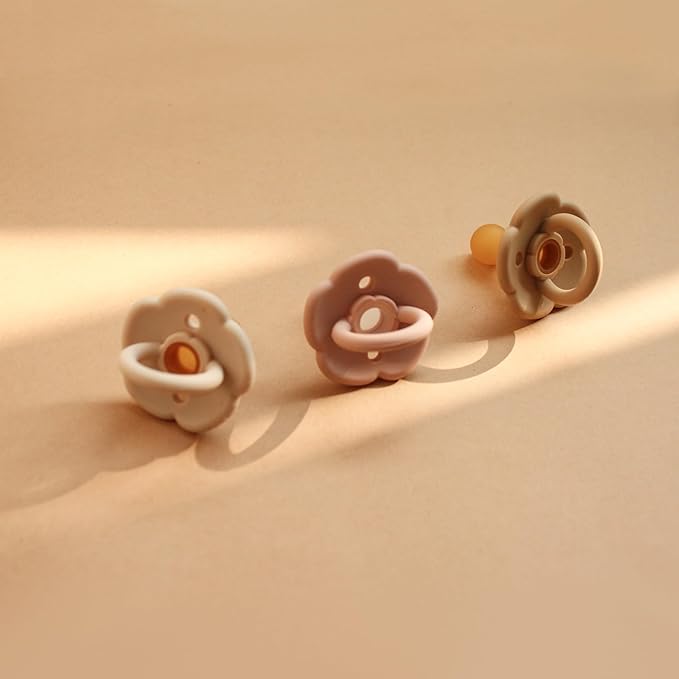 Moonkie Pacifiers Set of 2 | One-Piece Design Baby Pacifier with Large Air Holes | BPA-Free Silicone | Safe for Babies 6 Months+