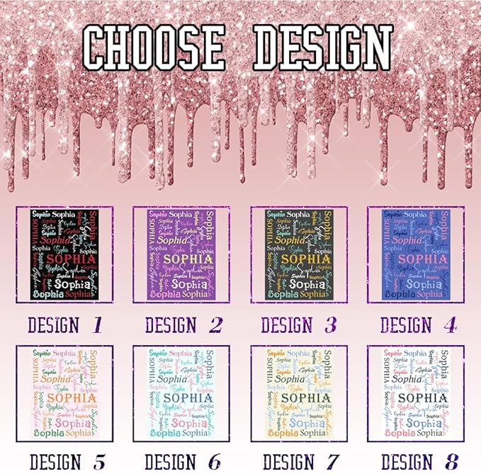 InterestPrint Personalized Baby Blankets with Name, Newborn Baby Girl Gifts Colorful Custom Baby Name Blanket Baby Gifts for Newborn Baby Shower Customized Pink Blanket for Baby Girl