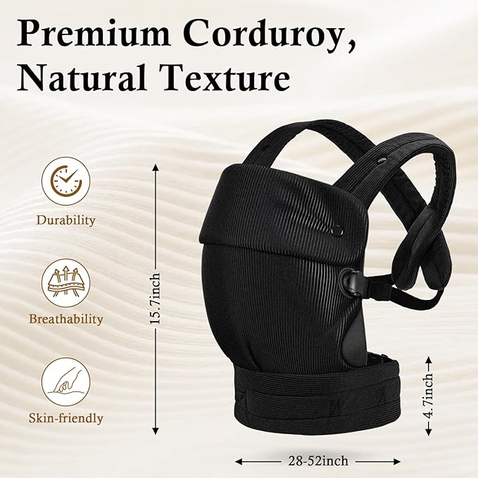Baby Carrier Newborn to Toddler, Multifunctional Adjustable Ergonomic Backpack with Lumbar Support, All-Season Use for Moms & Dads, Front & Back Carry for 7-35 lbs(Black)