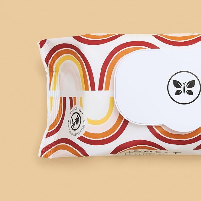 The Honest Company Clean Conscious Multi-Use Wipes Hypoallergenic and Unscented for Sensitive Baby Skin Over 99% Water Compostable Plant Based Baby Wipes Rainbow 60 Count