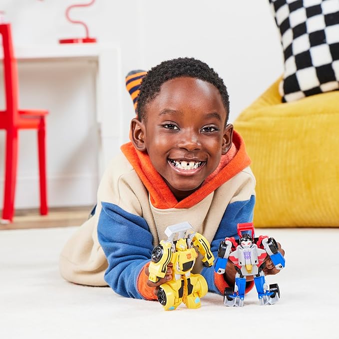 Transformers Bumblebee and Starscream Bot Racers, Easy to Change from Robot Toys to Car Toys, Action Figures for Boys and Girls 3+ (Amazon Exclusive)