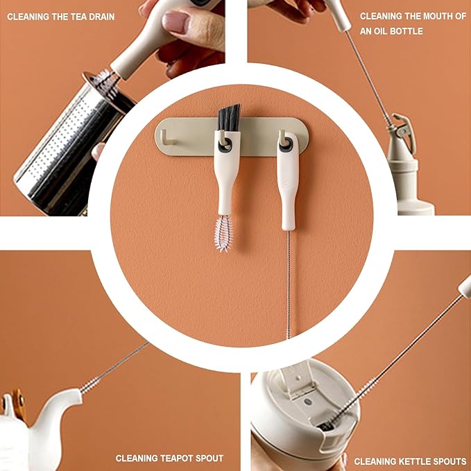 Cup Lid Cleaning Brush Set Multifunctional Bottle Cleaning Tools Portable Gap Cleaner Kit for Baby Bottle Sippy Cup Tubes Teapot Spout