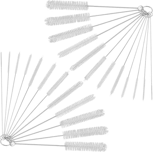 24PCS Long Straw Cleaner Brushes, 12 Sizes Nylon Pipe Tube Cleaner, Tube Cleaning Brush Set for Small Spaces, Sippy Cups, Water Bottle, Metal and Plastic Drinking Straw Cleaning