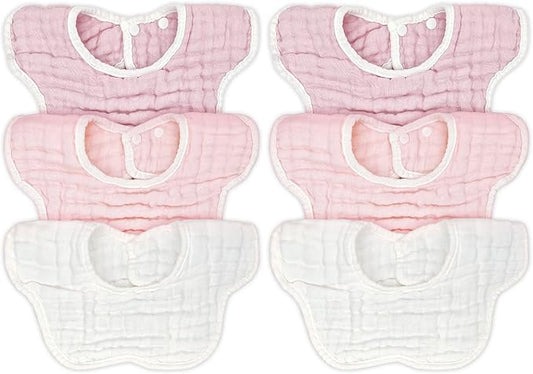 Muslin Baby Bibs for Drooling and Teething Newborn Drool Bibs for Baby Girl Boy