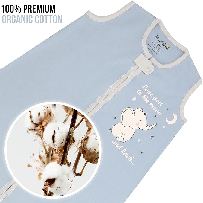 Mama Cheetah Baby Sleep Sack 0.5 TOG, Organic Cotton Baby Wearable Blanket with Two-Way Zipper, Swaddle Transition Baby Sleeping Bag for Newborn Infant Toddler Boy Girl, 0-6 Months