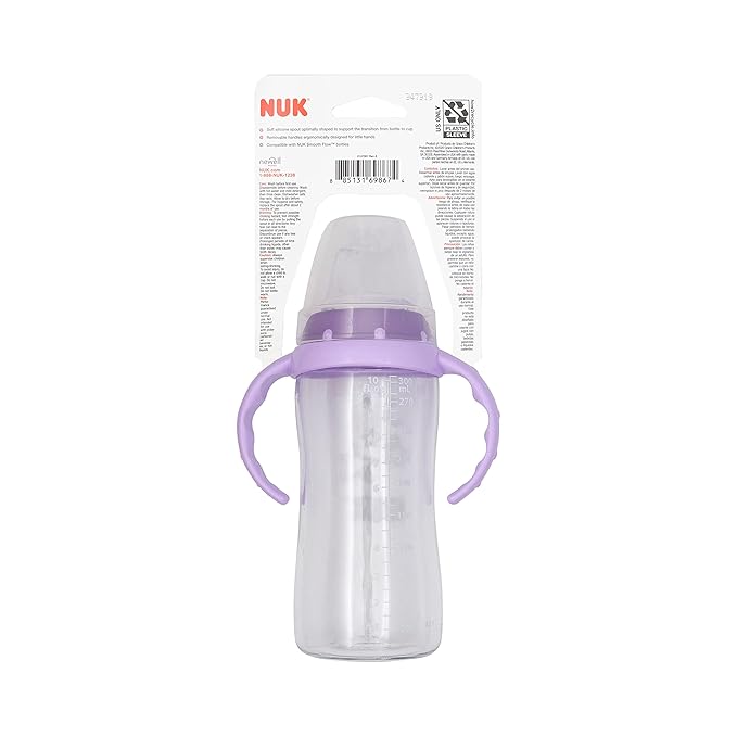 NUK Large Learner Tritan Cup, 10 oz, 8+ Months – BPA Free, Spill Proof Sippy Cup (Pack of 12)