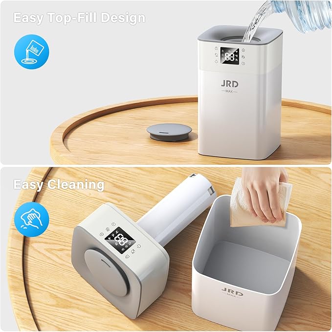 JRD 4L Humidifiers for Bedroom, Cool Mist Humidifier for Large Room, 40H Runtime, 360° Nozzle, Night Light for home