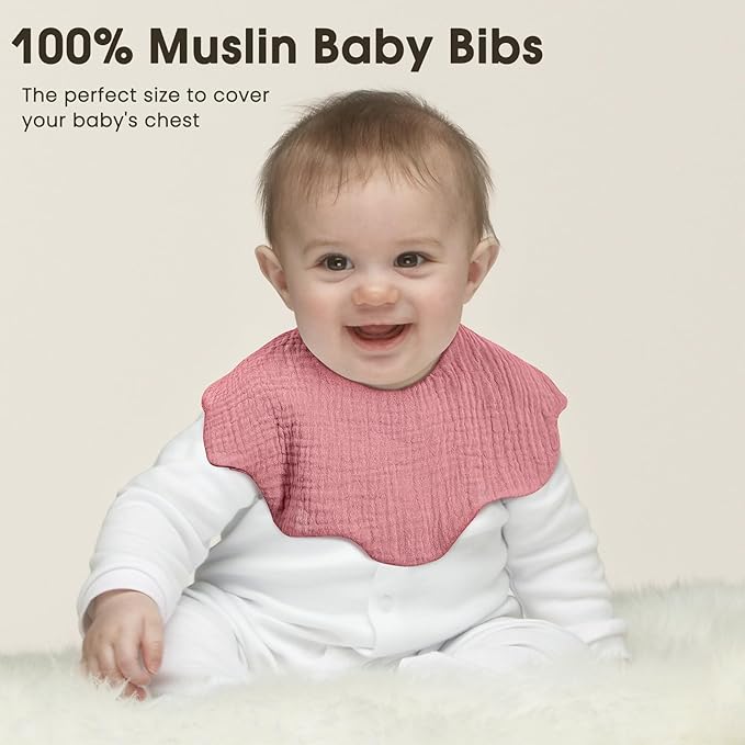 Baby Bibs Muslin Drool Teething Drooling Bibs for Baby Girl Boy Muslin Cotton