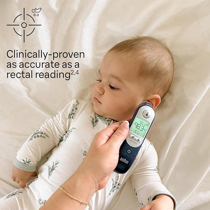 Braun ThermoScan 7+ Connect Digital Ear Thermometer - Family Care App Compatible, Age Precision Technology, Color-Coded Display, No. 1 Brand Recommended by Pediatricians