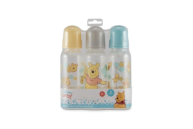 Baby Bottles 9 oz for Boys and Girls| 3 Pack of Disney Winnie The Pooh Pose Infant Bottles for Newborns and All Babies | BPA-Free Plastic Baby Bottle for Baby Shower