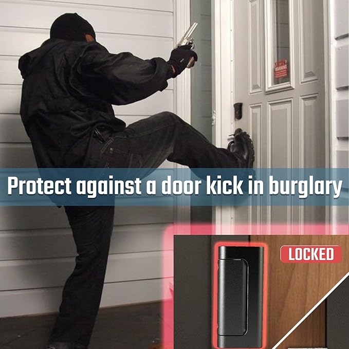 2Pack Home Security Door Reinforcement Lock Childproof, Add High Security to Home Prevent Unauthorized Entry, Aluminum Construction Finish Black