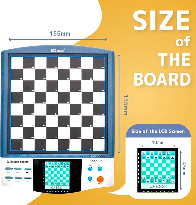 iCore Electronic Chess Set - Develop Thinking Chess Set for Kids, Memory Electronic Chess Board - Talking Coach 30 Skill Levels Beginners & Adults