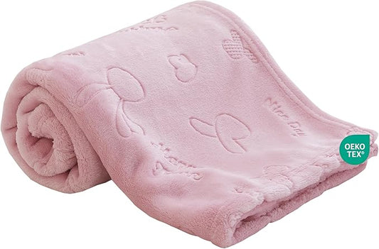 Soft Cozy Fleece Baby Blanket Animal Pattern Fluffy Plush Receiving Blanket for Newborn Infant Toddler, Warm Crib Stroller Blanket for Boys Girls, 30"x40", Pink
