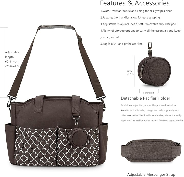 Lmbabter Diaper Bag Tote with Changing Station Upgrade Multi-Function Baby Bag with Adjustable Shoulder Strap