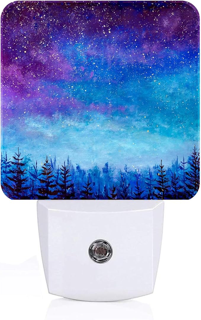 Starry Sky Forest Night Light,Plug Into Wall Decor for Stairway,Hallway,Kitchen,Dusk to Dawn Sensor Nightlights for Boys/Girls/Women/Men Room Gifts