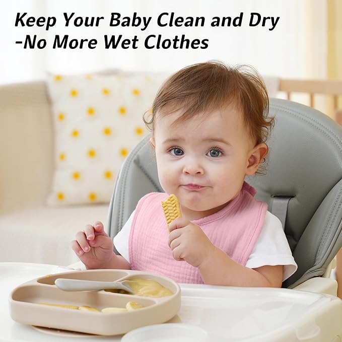 Muslin Baby Bibs Cotton Baby Drool Bandana Bibs for Baby Girls Boys Infant Newborn Toddler Drooling and Teething