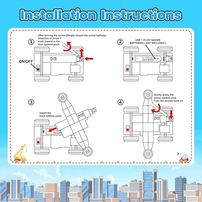Magnetic Tiles Truck Toddler Toys 3 4 5 Year Old Boys Girls, Magnetic Blocks Electric Engineering Vehicle - 2 Car Bases and 4 Car Bodies. Compatible with Traversable on Magnet Roads.