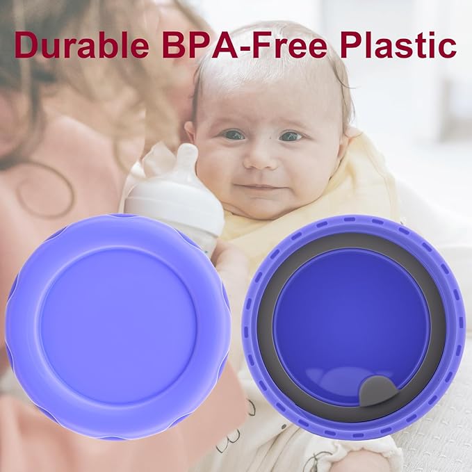 8 Pcs Baby Bottle Caps Compatible with Pigeon & Lansinoh Bottles Travel & Storage Lids Replacement Built-in Silicone Seal Leak-Proof (Purple)