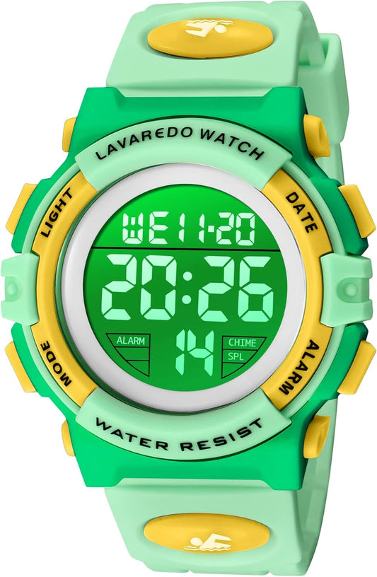 Kids Watch,Boys Watch for 3-15 Year Old Boys,Digital Sport Outdoor Multifunctional Chronograph LED 50 M Waterproof Alarm Calendar Analog Watch for Children with Silicone Band,Kids Gift