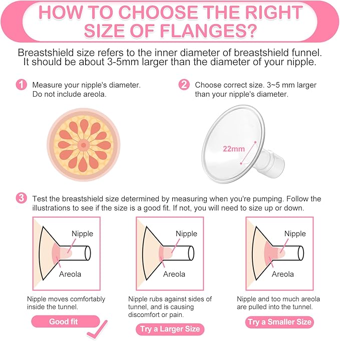 18mm Flanges Compatible with Spectra S2 S1 9 Plus Ameda MYA Motif Luna Breastpumps Replacement to Pump Parts Flange. Compatible with Spectra Parts/Accessories