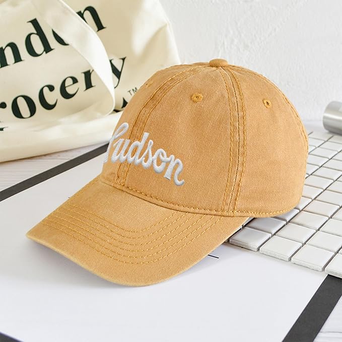 Custom Name Toddler Baseball Cap, Personalized Boys Girls Cotton Embroidered Hat, Trucker Hat for Kids Adults