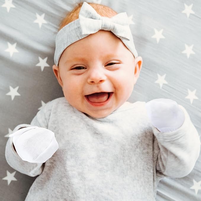 Newcotte Adjustable Baby Mittens No Scratch Newborn Cotton Breathable Gloves Warm Baby Mitts for Boys