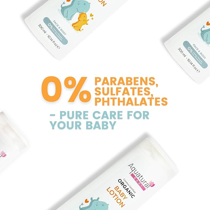 Organic Baby Lotion for Newborn, Natural Face & Body Cream Moisturizer, Toddler, Delicate, Dry Skin - Gentle Kids Lotion Sensitive Skin, 10.14fl oz