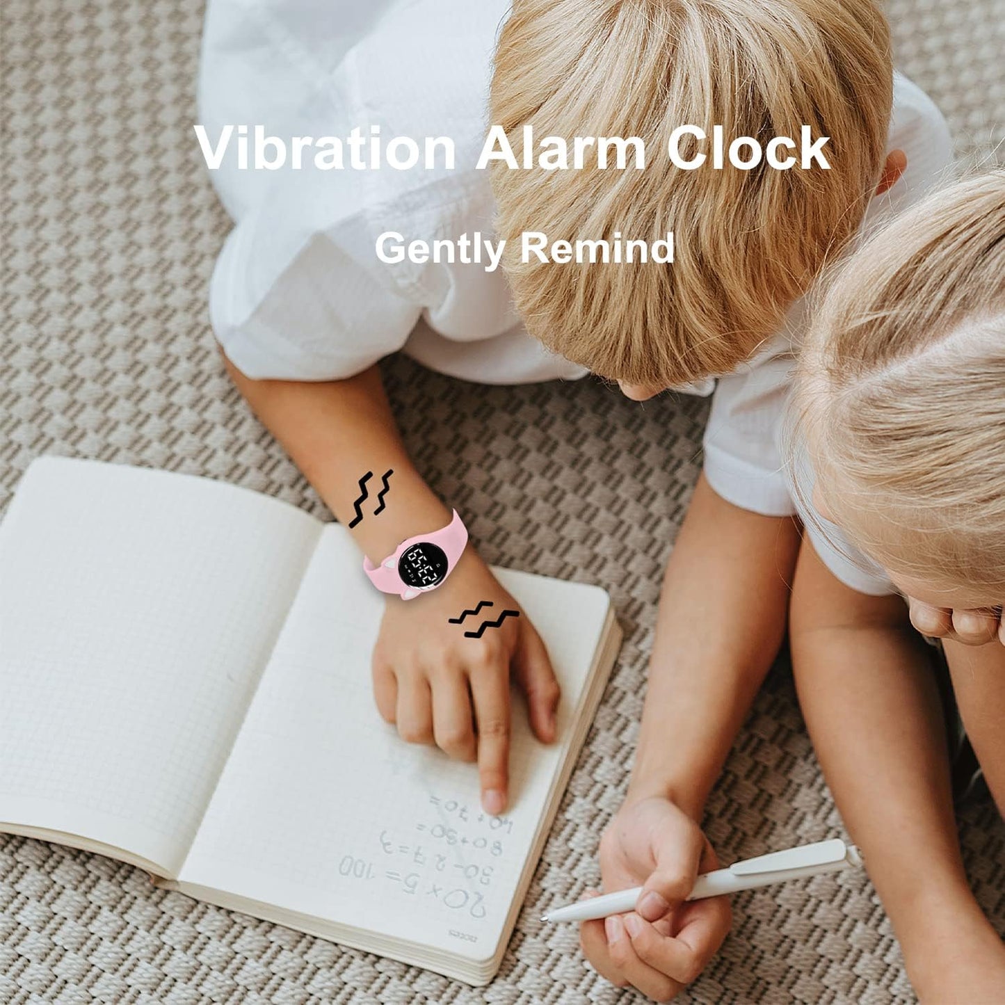 Kids Watches for Girls Boys Digital Sport Watch with Step Counter Pedometer Vibration Alarm Clock, No App Waterproof Fitness Tracker Kids Watch Boys Girls Teens Students Ages 5-16