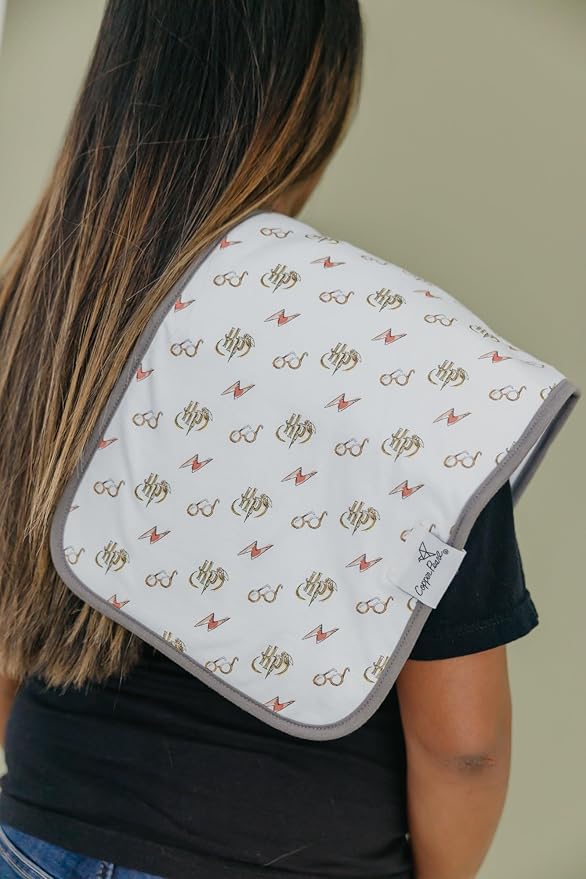 Copper Pearl Premium Baby Burp Cloths - 3-Pack Large Cotton Burp Cloths, Extra Soft Spit Up Rags with 3 Absorbent Layers, Perfect for Baby Boy and Baby Girl Gifts (21" x 10" Size, Wizarding World Set)