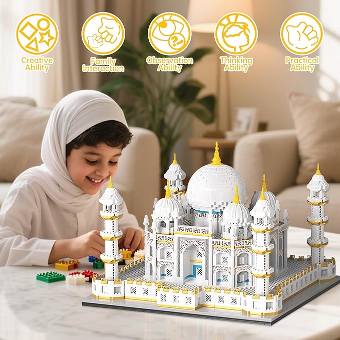 Architecture Taj Mahal Micro Mini Building Blocks Set,Landmarks Collection, Display Model Gift for Adults(4030 Pieces)