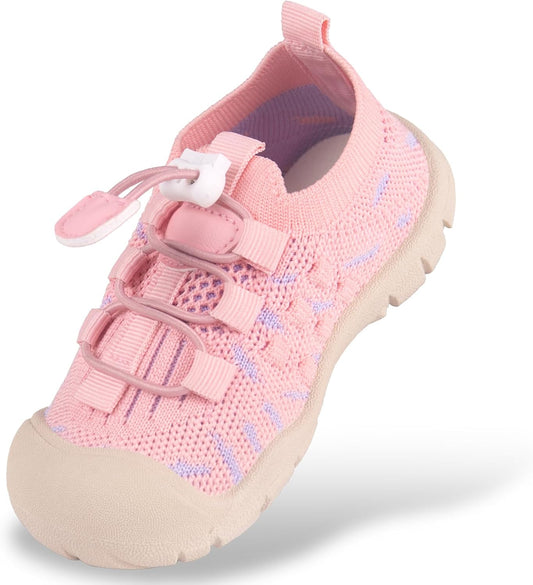 Baby First-Walking Shoes 1-4 Years Kid Shoes Trainers Toddler Infant Boys Girls Soft Sole Non Slip Cotton Canvas Mesh Breathable Lightweight TPR Material Slip-on Sneakers Outdoor