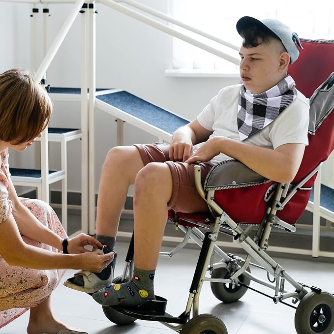 Janmercy 5 Pack Adult Drool Bandana Bibs Soft Adjustable Absorbent Christmas Drool Bibs for Christmas Special Needs Unisex Men Women