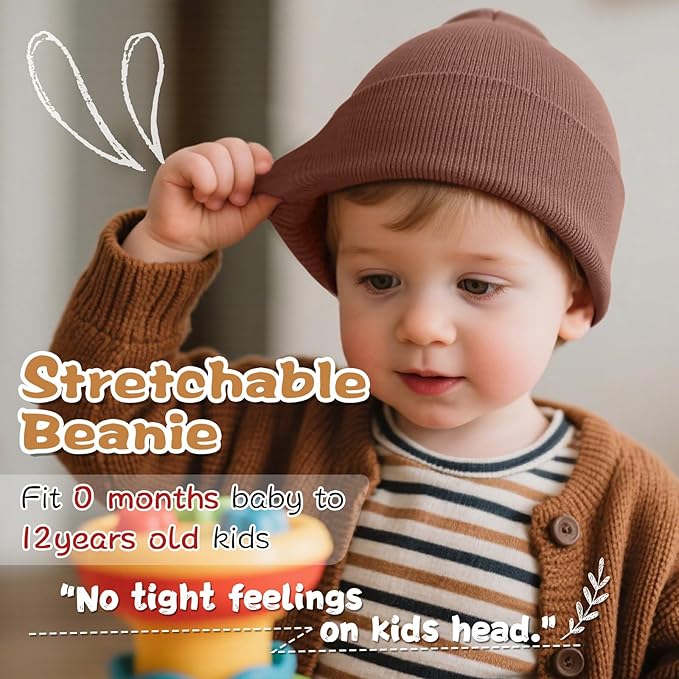 ZOORON Toddler Beanie Baby Beanies for Boys Girls Kids Winter Hats Children Knit Warm Caps 0-12years