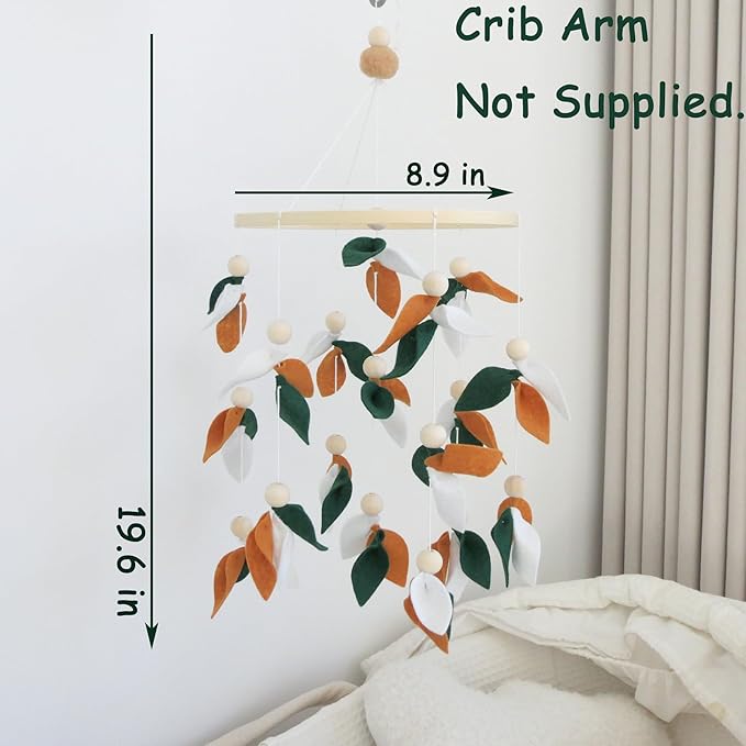 Leaf Crib Mobile, Forest Crib Mobile for Boys & Girls, Forest Baby Mobile for Crib, Woodland Mobile for Crib
