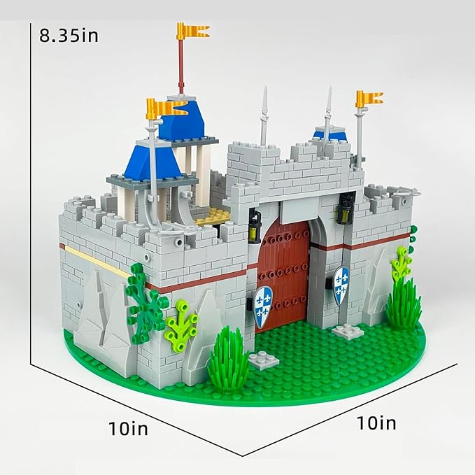 Usoway Medieval Knight Castle Building Blocks Set,Comes with 12 Knights Figures,Compatible with Lego Medieval Town Square Toys,for Adult and Children Ages 6+, 607016