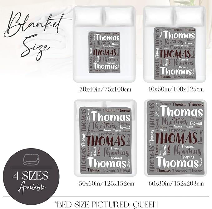 Personalized Custom Baby Blanket with Name for Girls Boys Kids Customized Flannel Blanket for Bed Nursery Room Baby Stroller