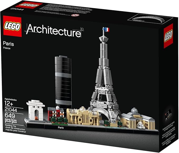 LEGO Architecture Paris Model Building Set - Detailed Display Building Blocks for Kids, Boys and Girls, Ages 12+ - Gift for Travelers - 21044